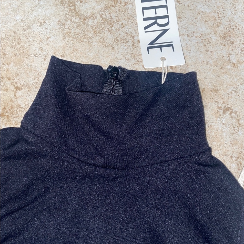NWT ETERNE SLEEVELESS TURTLENECK BODYSUIT BLACK M/L - Picture 7 of 9